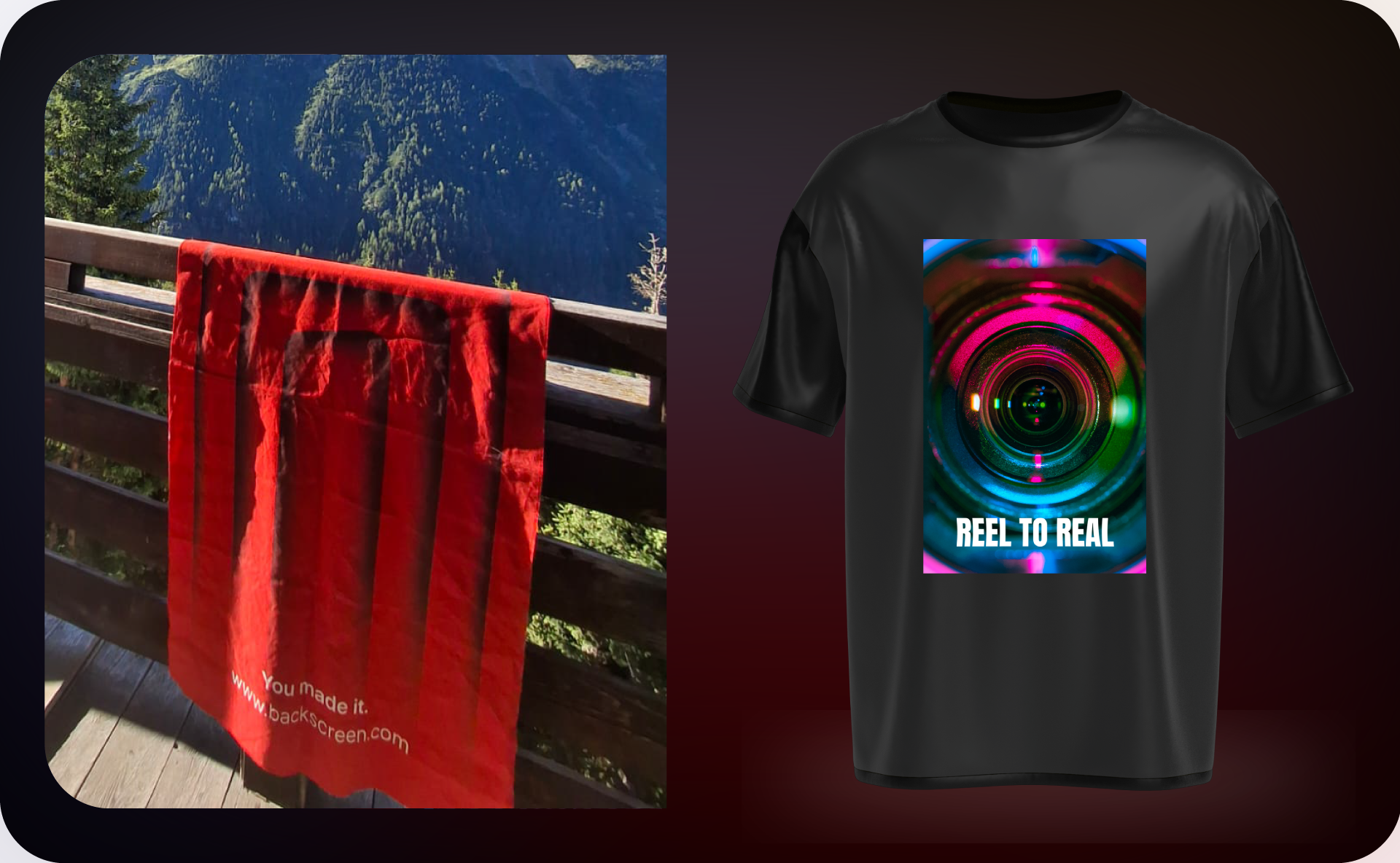 Vertical Summer Photo Contest towel and Backscreen swag t-shirt